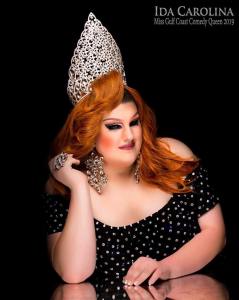 Ida Carolina in her Miss Gulf Coast Comedy Queen crown.
