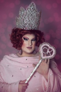 Ida Carolina wearing her Miss Heart of Oklahoma Comedy Queen crown and holding her scepter.